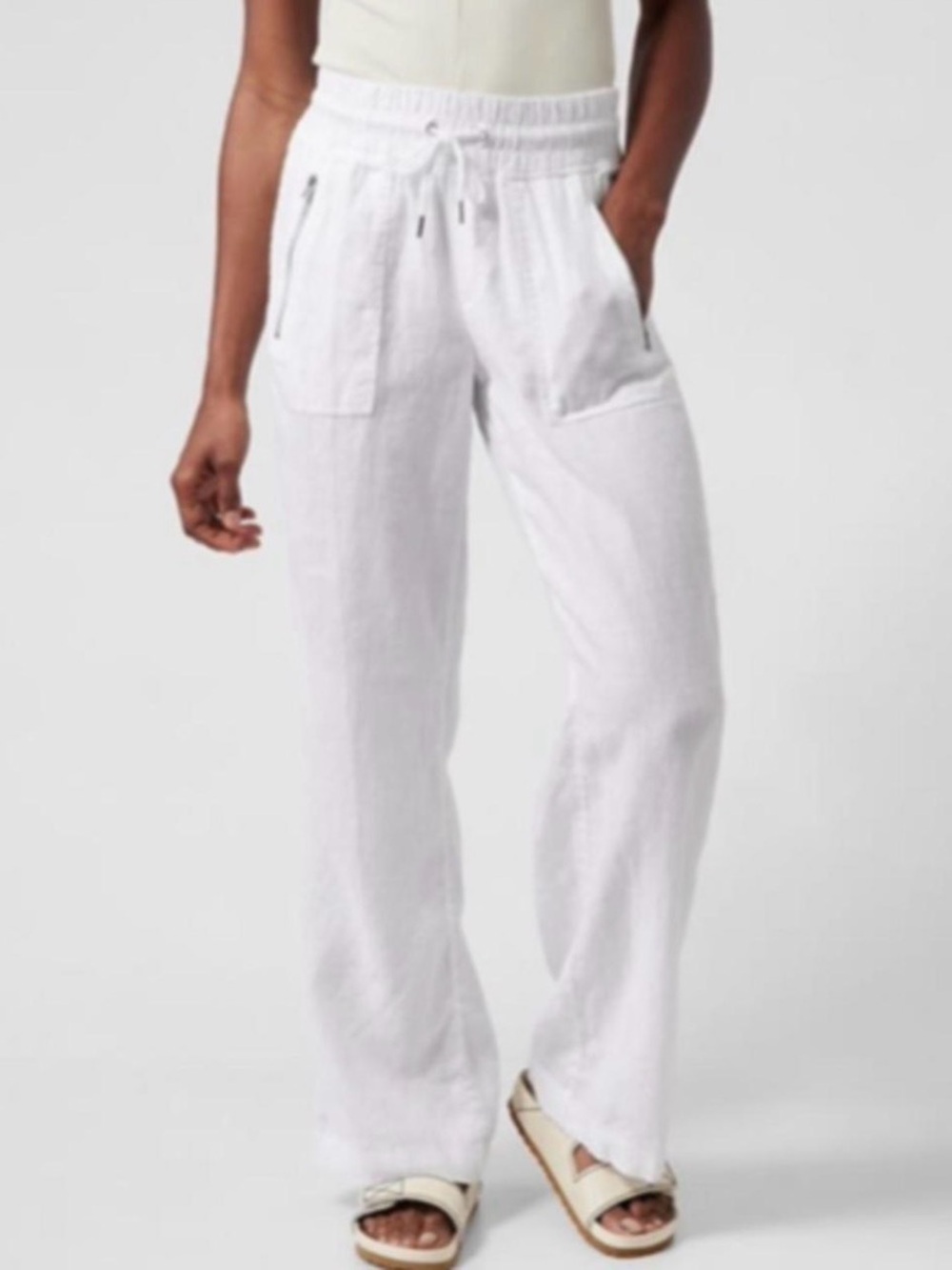 Athleta Cabo Linen Wide Leg Pants